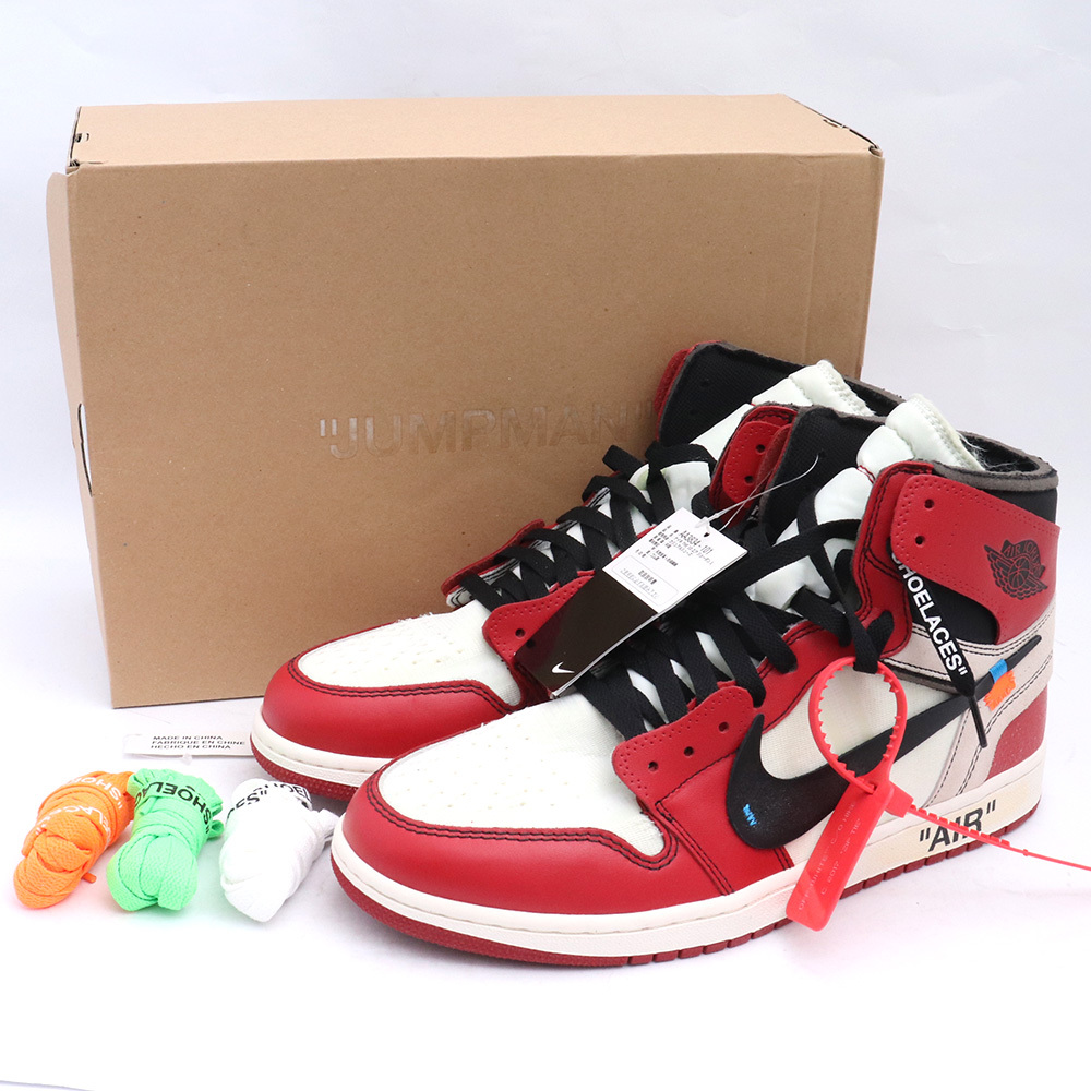 未使用 29cm NIKE × OFF WHITE Air Jordan 1 Retro High The Ten Chicago AA3834-101 ナイキ オフホワイト エアジョーダン シカゴ拍卖