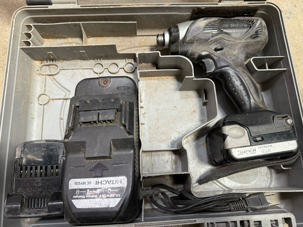 HITACHI 日立 コードレスインパクトドライバー★FWH14DSAL★バッテリー二個★中古動作品拍卖