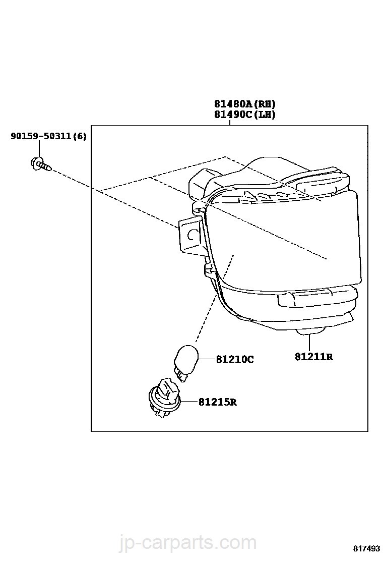 トヨタ 純正 ランドクルーザー 200系 URJ202寒冷地仕様 SOCKET & WIRE, REAR FOG LAMP拍卖