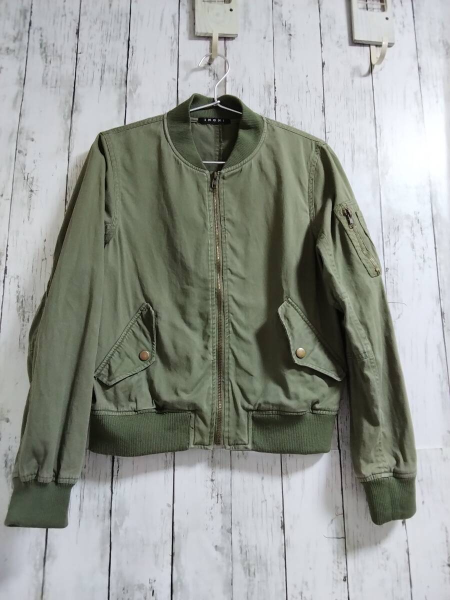 ★送料無料★INGNI★ジャンパー/ブルゾン/M/カーキ/ミリタリー/MA-1/レディース/USED拍卖