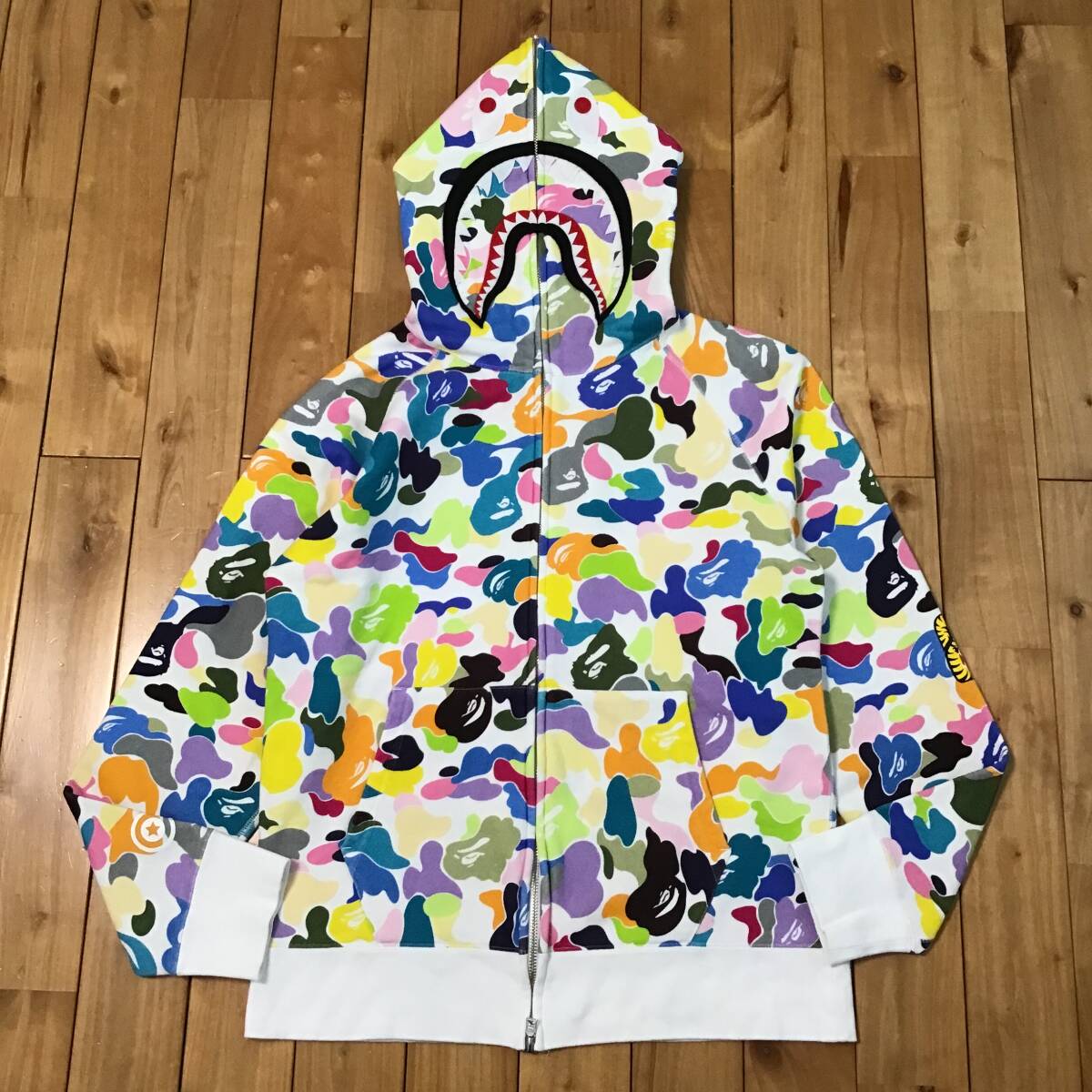 マルチカモ シャークパーカー Lサイズ shark full zip hoodie a bathing ape BAPE multi camo エイプ ベイプ アベイシングエイプ nji716拍卖