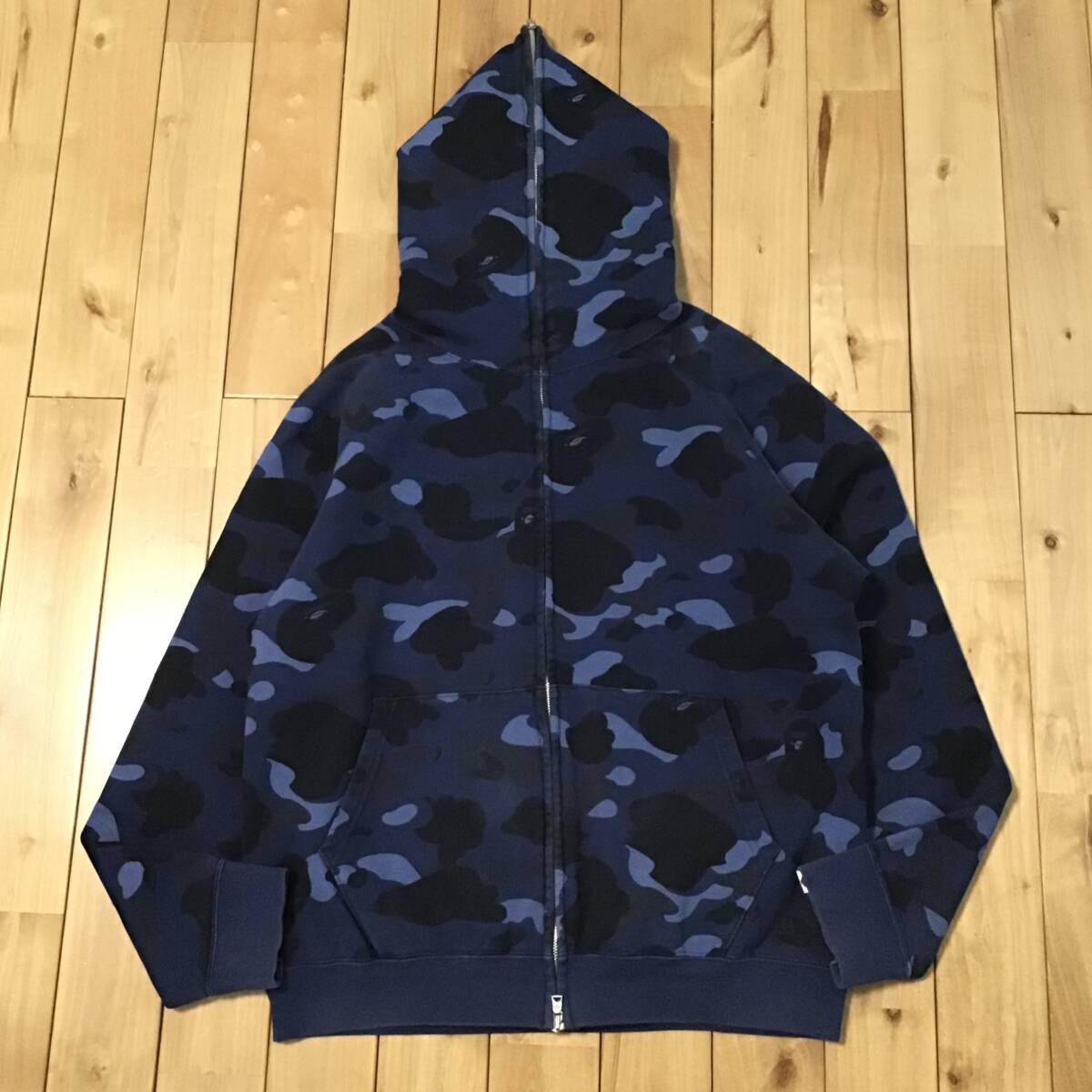 Blue camo フルジップ パーカー Mサイズ a bathing ape BAPE full zip hoodie エイプ ベイプ アベイシングエイプ ブルーカモ 迷彩 ni29al拍卖