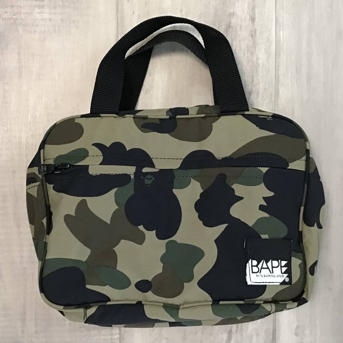 BAPE ハンドバッグ ポーチ 1st camo green a bathing ape BAG エイプ ベイプ アベイシングエイプ バッグ NIGO n15拍卖