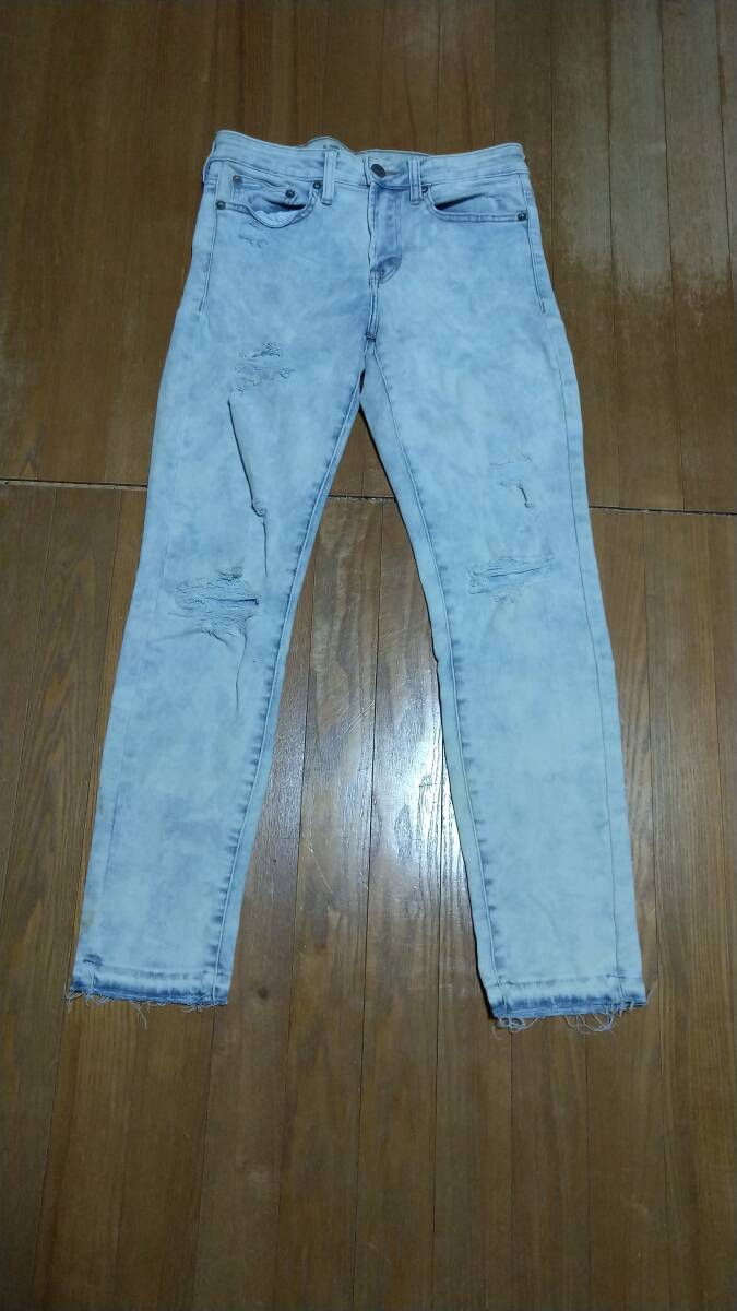 AMERICAN EAGLE アメリカン イーグル スーパー スキニー デニム パンツ ジーパン ジーンズ 細身 レディース 30 売切 ビンテージ 加工 人気拍卖