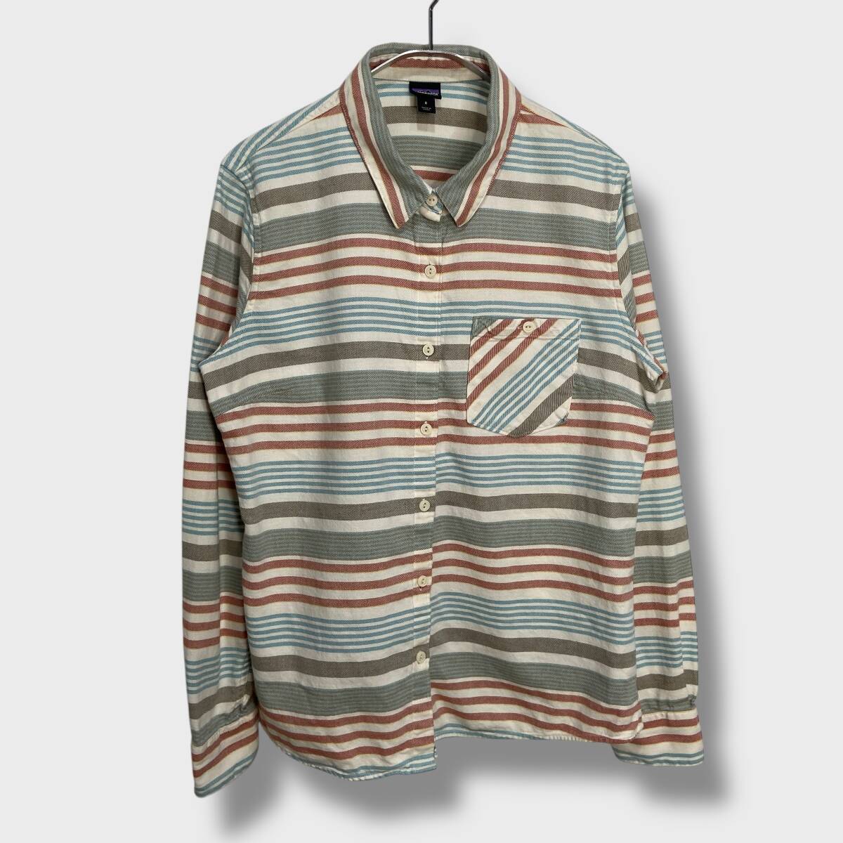 送料無料☆Patagonia☆パタゴニア☆マルチボーダー柄シャツ☆長袖☆オーガニックコットン☆サイズ8☆C25M拍卖
