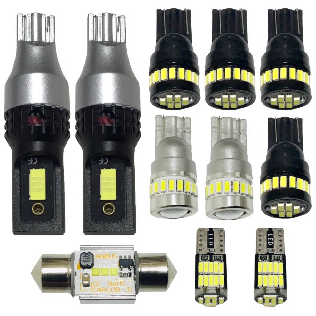 ルームランプ ムーヴ カスタム L175S L185S ダイハツ バックランプ 車幅灯 ナンバー灯 ウエッジ球 純正球交換用LEDライト 11個セット拍卖