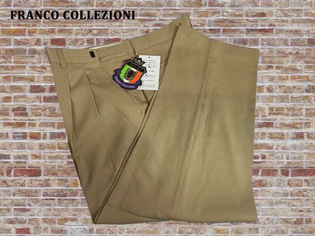 40486-1-nb264 ウエスト100-106 股下68cm ベージュ系 FRANCO COLLEZIONI 撥水 ストレッチ ウエストアジャスター付スラックス拍卖