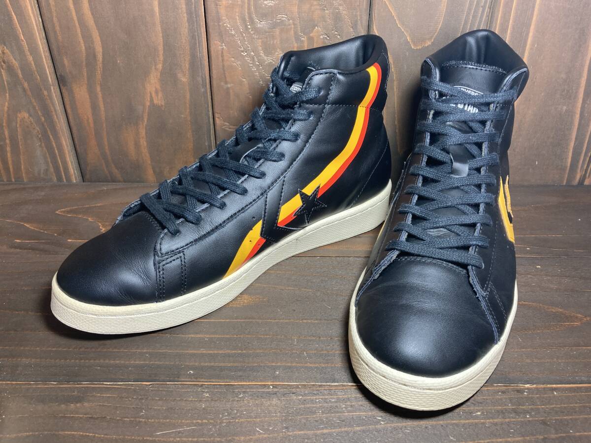 ★CONVERSE コンバース PRO LEATHER HI プロ レザー ROSWELL RAYGUNS ロズウェル レイガンズ 黒×黄 27.5cm 極美品 Used 検 シェブロン拍卖