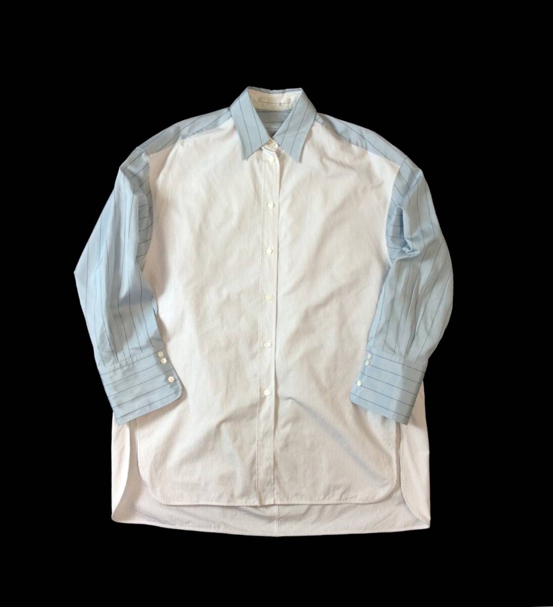 STELLA McCARTNEY ステラマッカートニー オーバーサイズ ストライプ シャツ ブラウス 切り替え ルーマニア製 コットン レディース 44拍卖