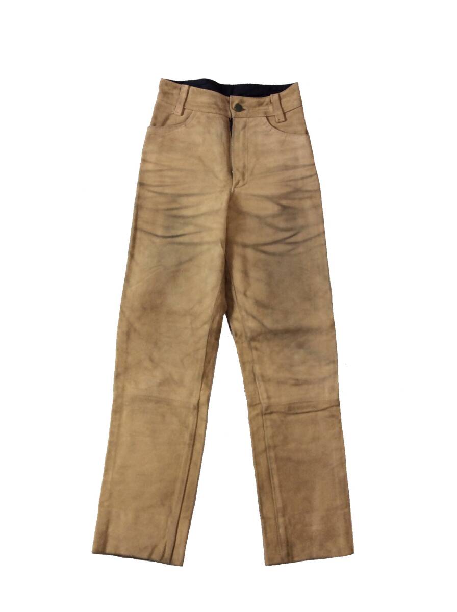 VANSON バンソン USA製 スウェード パンツ 牛革 レザー バイカーパンツ W26 メンズ レディース ユニセックス 拍卖