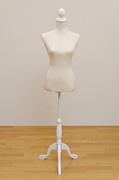 送料無料 ねこ脚トルソー 高さ調節可 訳あり アイボリー 洋裁マネキン拍卖