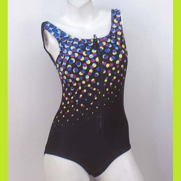 Last フットマーク 4L 日本製 冷え対策 らくらく美シルエットワンピース水着 黒 大きいサイズ拍卖