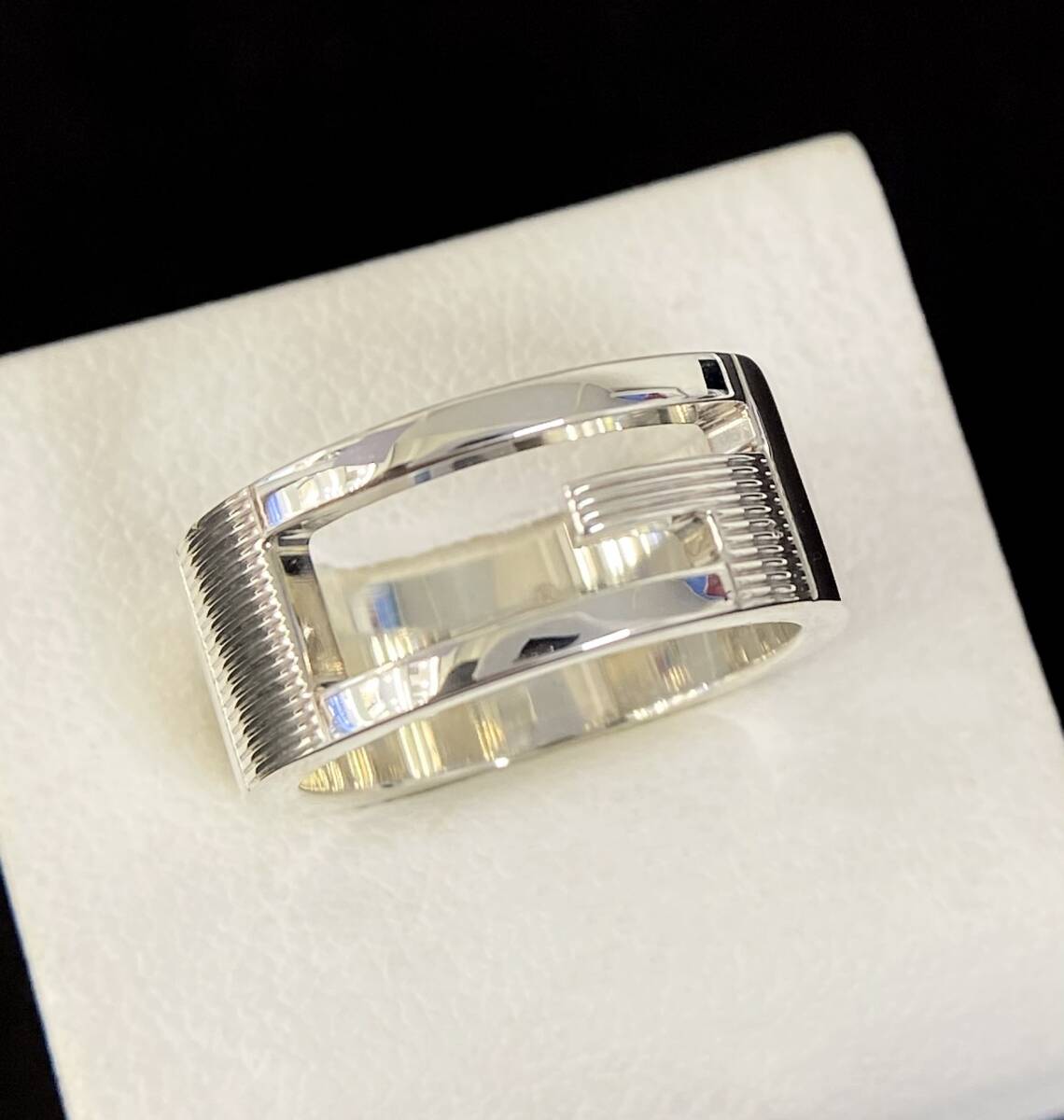 美品 GUCCI グッチ ブランデッド SV925 シルバー Gロゴリング 指輪 約6.9g拍卖