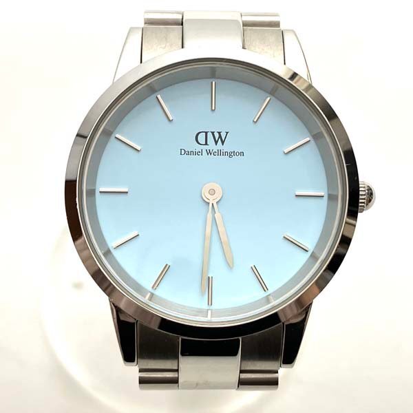 t)Daniel Wellington ダニエルウェリントン DW 腕時計 ICONIC LINK PASTEL Capri ライトブルー文字盤 32㎜ クォーツ 腕回り約16cm 中古拍卖