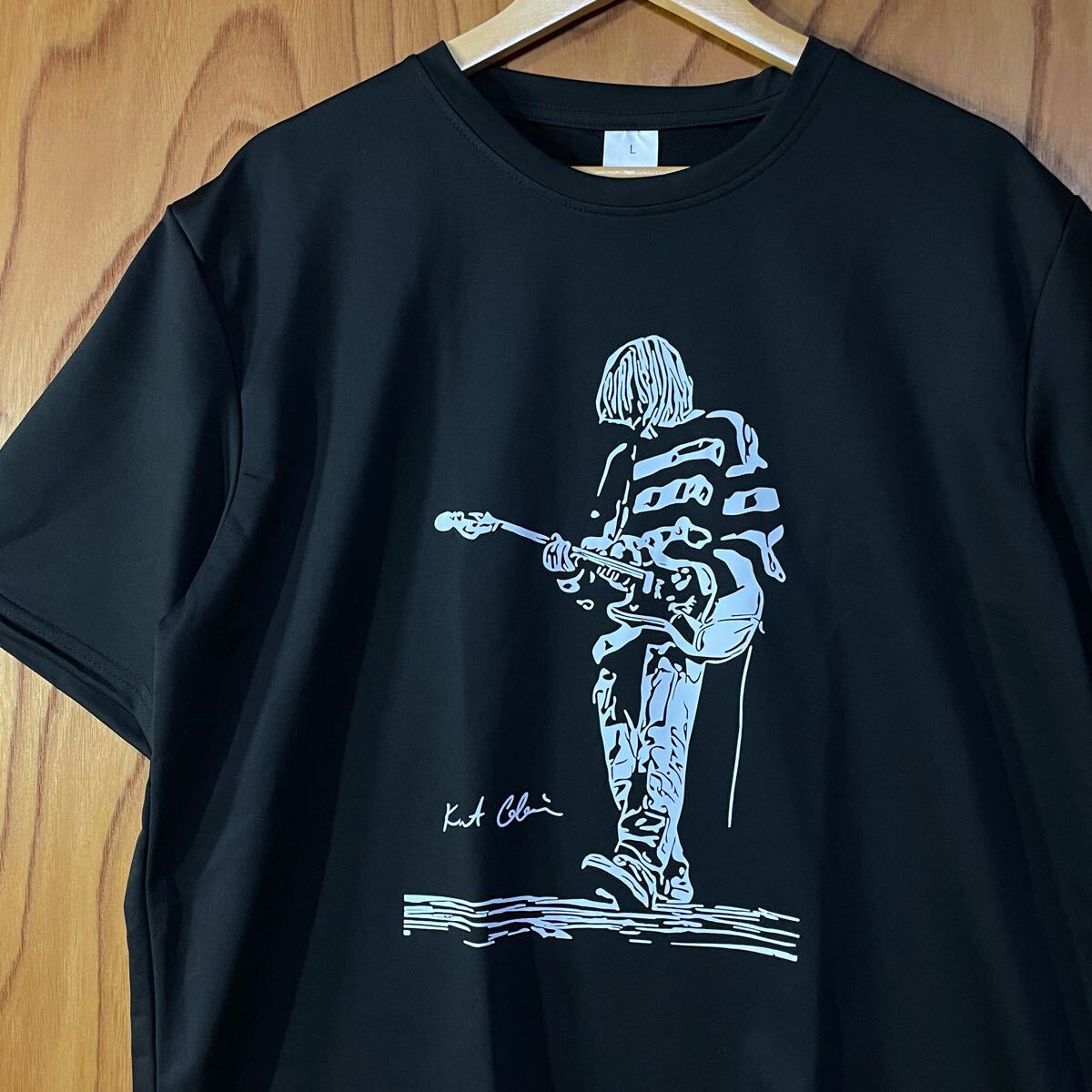 Kurt Cobain カートコバーン NIRVANA イラスト Tシャツ 速乾 黒 ニルヴァーナ ニルバーナ カートコヴァーン 半袖 バンド ロック グランジ拍卖