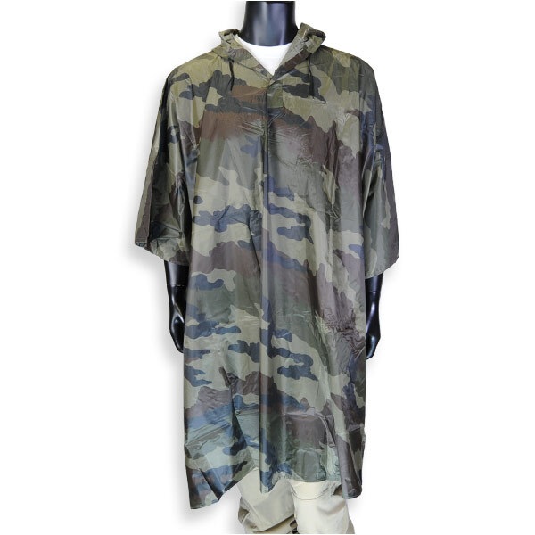 レインポンチョ ウッドランドカモ フード付 レインコート 雨合羽 雨カッパ PONCHO 軍用 ナイロンポンチョ ミリタリー拍卖