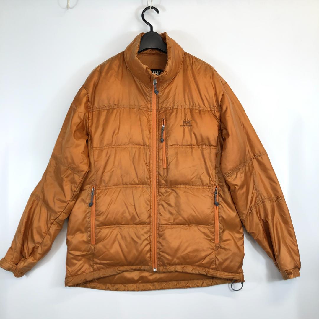 ヘリーハンセン HELLY HANSEN ライトウェイトダウンジャケット オレンジ系 Lサイズ HH14608拍卖