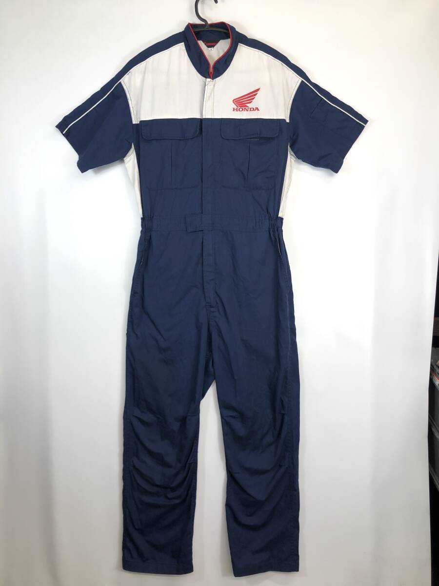 ホンダ HONDA メカニックスーツ 半袖 Sサイズ ネイビー ホワイト 薄手生地拍卖