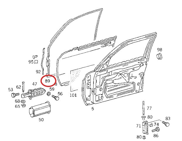 (送料込) メルセデス ベンツ W126 Sクラス 右前・右後ドア用ウェザーシールストリップ2個セット【新品】拍卖
