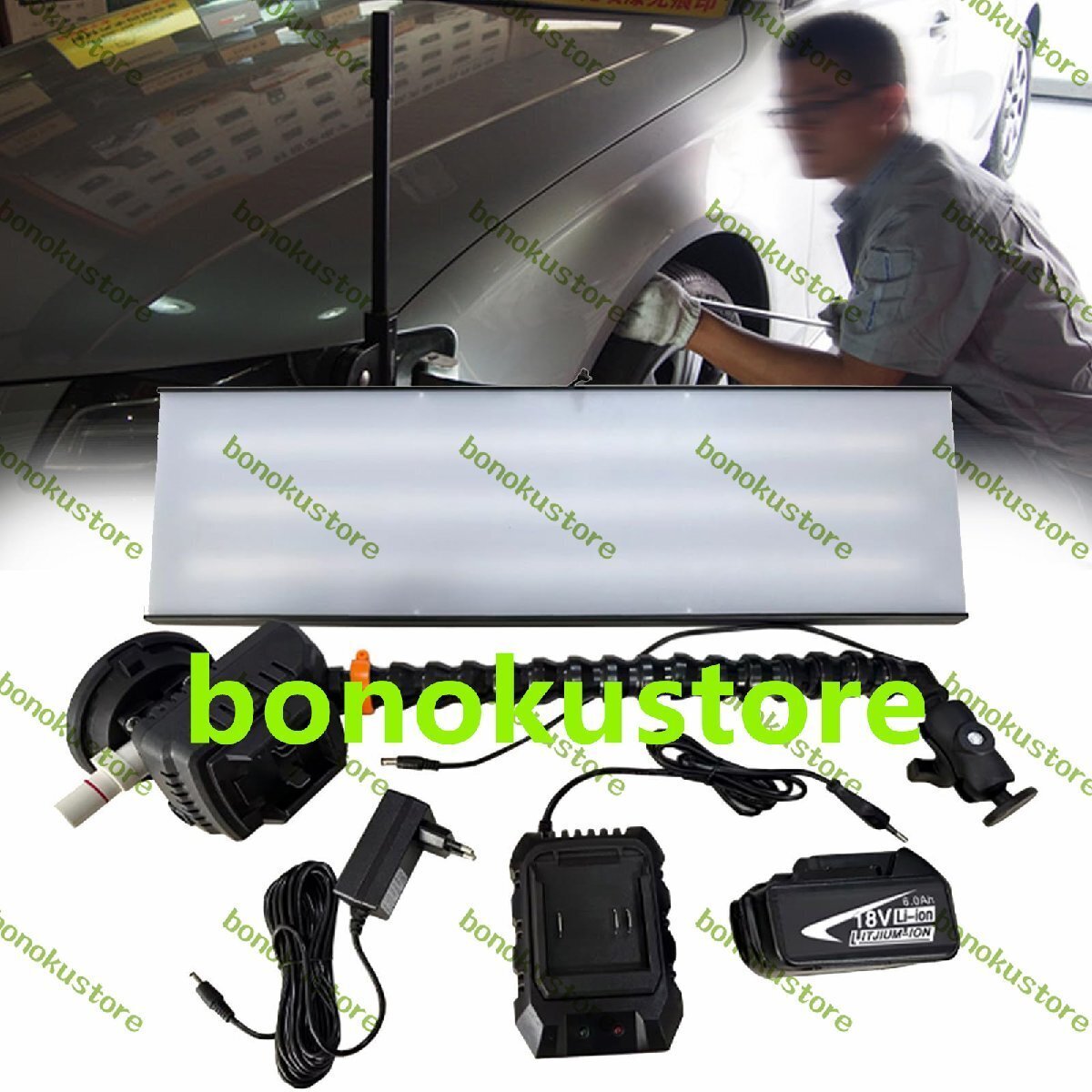 車のデントリペア PDR ライト 6色調整可能なライト 4つの照明モード 18V 6000mAh バッテリー付き ペイントレスデントリペア LED ボードス拍卖