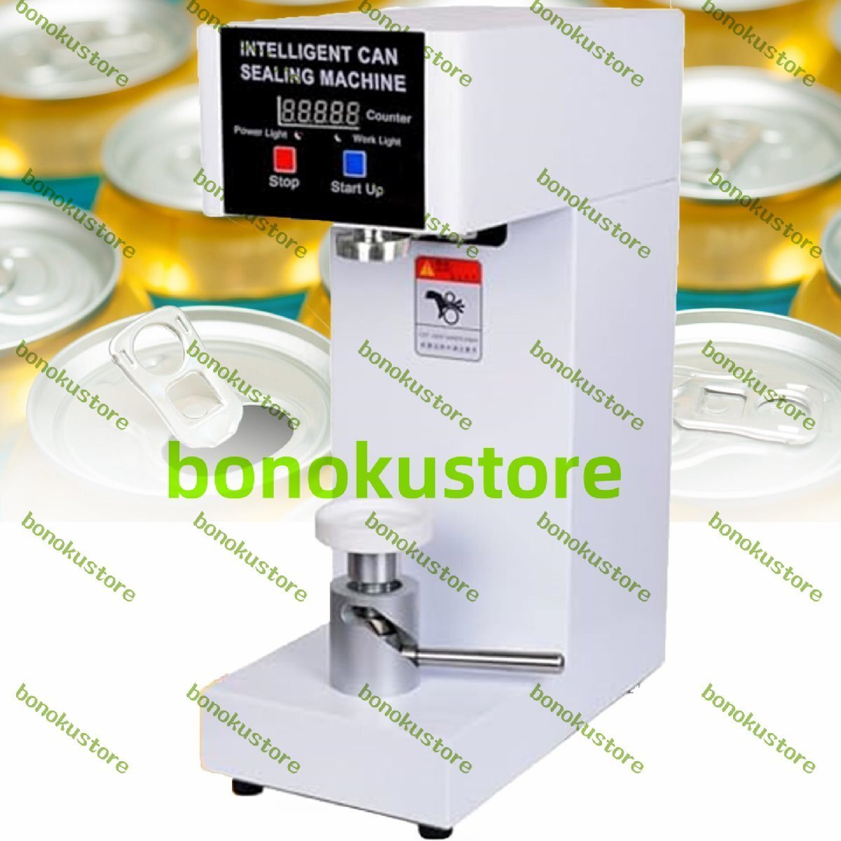半自動缶シール機、業務用缶シーマー、カウンター付き電動缶カップシーラー、自動缶シール機、直径55mm用、白拍卖