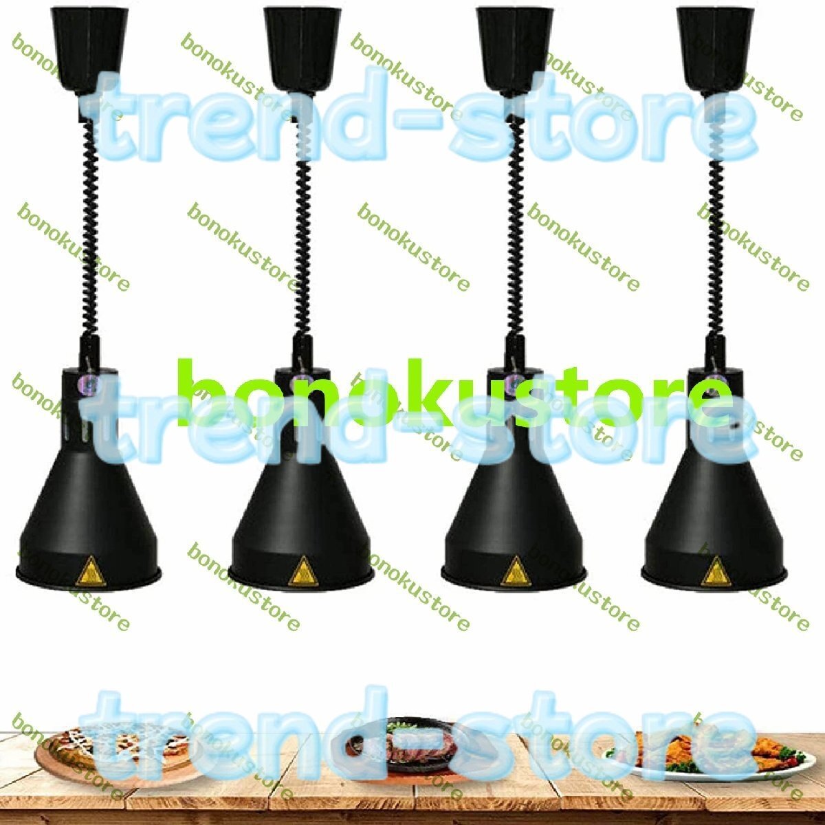 4個の業務用フードヒートランプ 60-180cm格納式フードウォーマーランプ ホテルのキッチン レストラン ホームビュッフェサーバー用拍卖