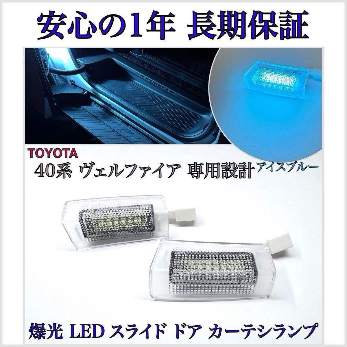 【安心の1年保証】新型 40系 アルファード ハイブリッド Z AAHH40W アイスブルー LED スライドドア カーテシランプ フットランプ 純正 交換拍卖