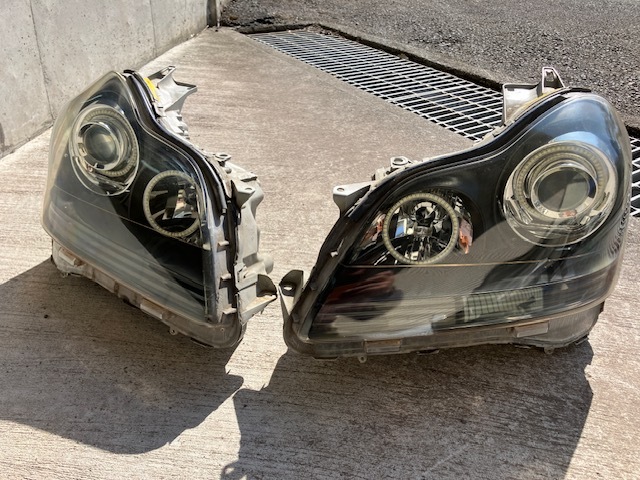 【クリアで綺麗!】18クラウンマジェスタ★純正加工社外イカリング付きインナーブラック加工ヘッドライト左右セット!!★ヘッドランプ拍卖