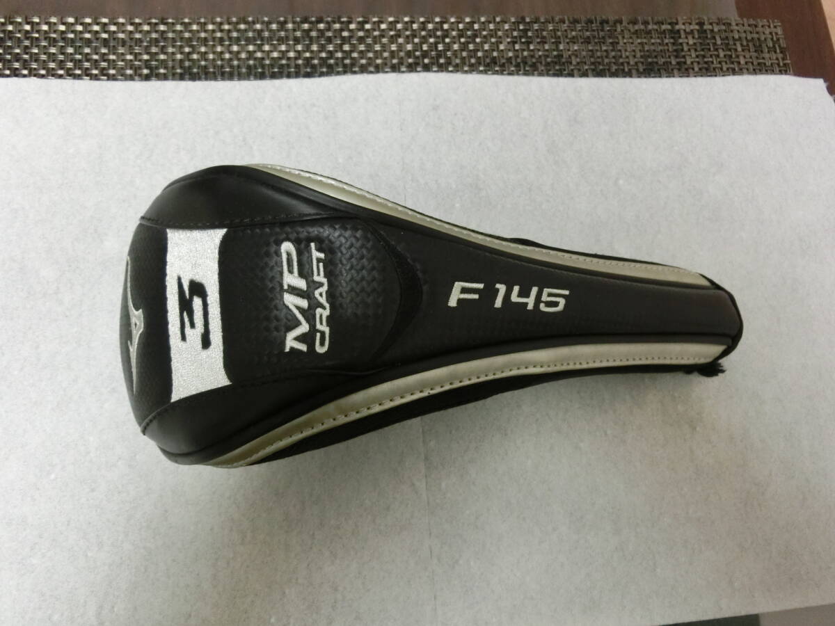 ★ミズノ/ヘッドカバー/F145/3W/黒×銀/ファスナー/訳有★C04拍卖