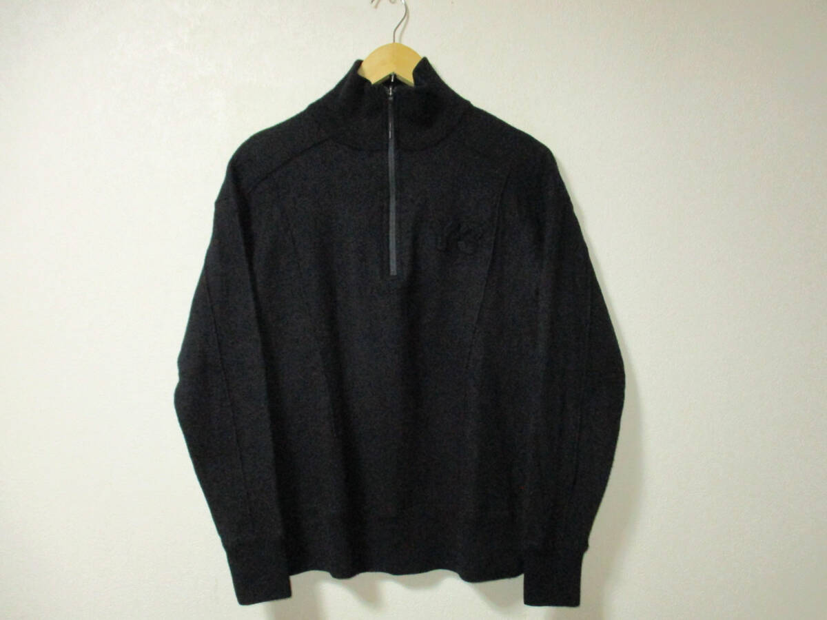 Y-3 (ワイスリー) ハーフジップ ロゴ型押し ウールニット セーター HB2782 黒 サイズ S ヨウジヤマモト (3D拍卖