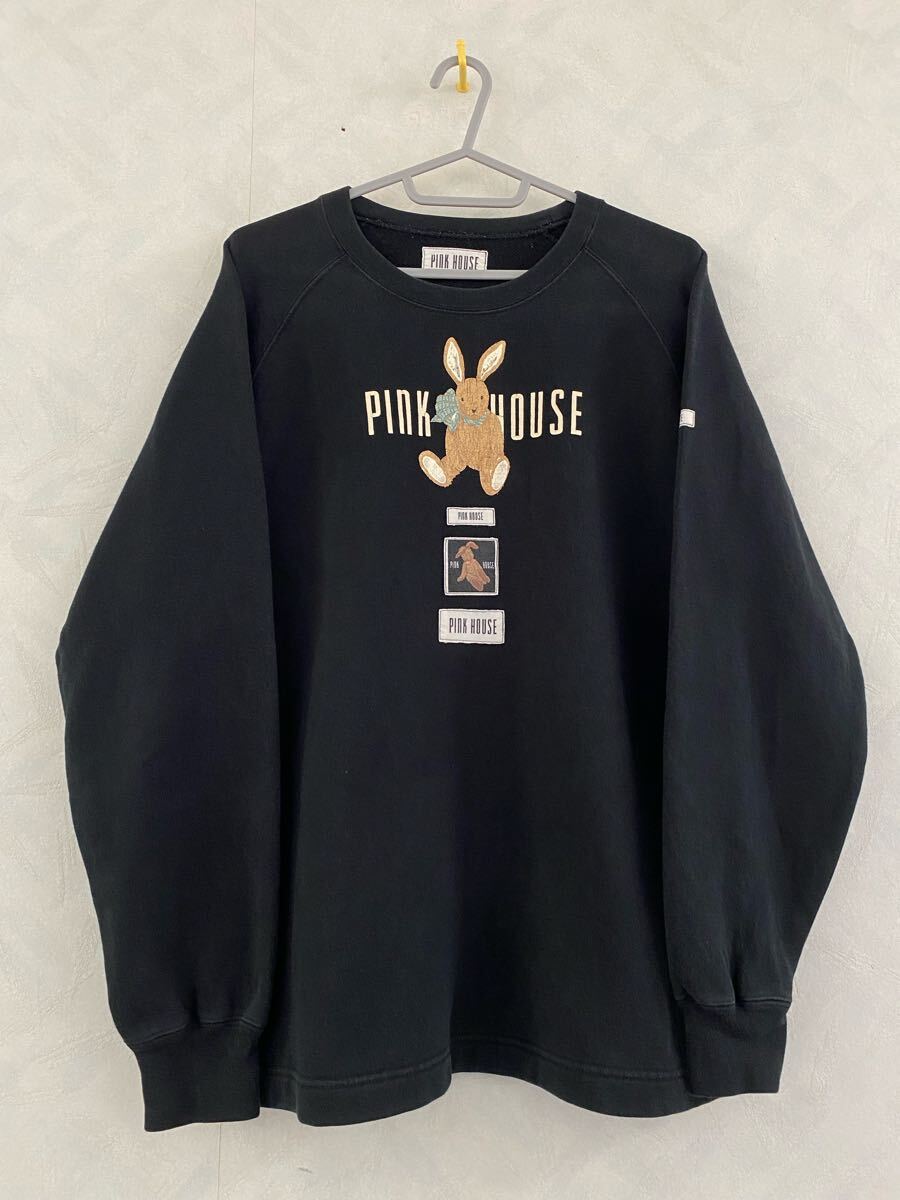 PINK HOUSE スウェット サイズL ピンクハウス トレーナー うさぎ ヴィンテージ 90s 古着 Rabbit拍卖