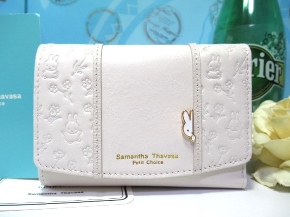 送料無料 サマンサタバサ 限定 ミッフィー 型押 牛革 三つ折り財布 折財布 ミニ財布 ピンク 新品 証明書付 包装無料 開運 金運up 男女兼用拍卖