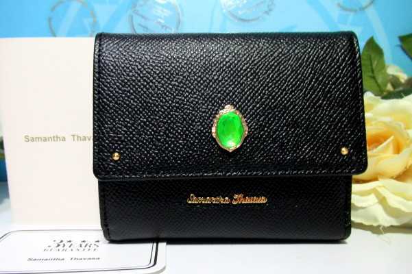 送無20%引 サマンサタバサ 限定 ディズニー ツイステッドワンダーランド ディアソムニア寮 牛革 二つ折り財布 折財布 新品 証明書 ツイステ拍卖