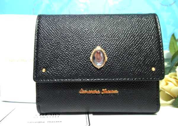 送無20%引 サマンサタバサ 限定 ディズニー ツイステッドワンダーランド オクタヴィネル寮 牛革 二つ折り財布 折財布 新品 証明書 ツイステ拍卖