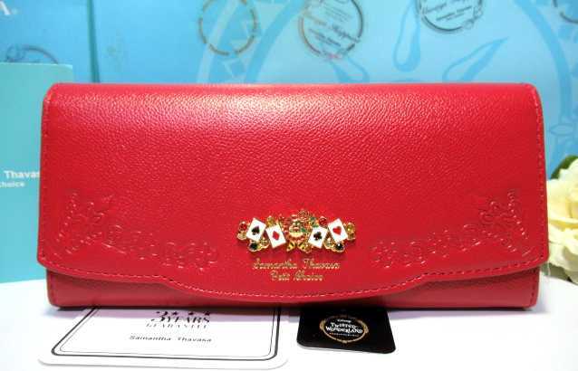 送料無料 サマンサタバサ 限定 ディズニー ツイステッドワンダーランド ハーツラビュル寮 牛革 かぶせ 長財布 新品 証明書付 ツイステ拍卖