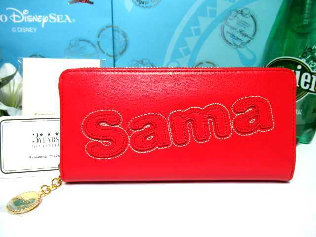 送料無料 5%引 サマンサタバサ 牛革 Sama Thava サマタバ ラウンドファスナー ラウンドジップ 長財布 赤 新品 証明書付拍卖