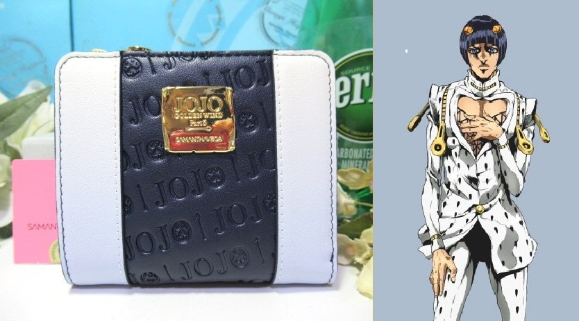 送無 40%引 サマンサベガ ジョジョの奇妙な冒険 黄金の風 二つ折り財布 折財布 ブローノ・ブチャラティ 未使用 サンプル品 サマンサタバサ拍卖
