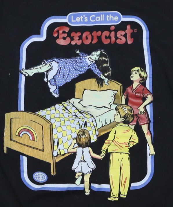 SW21ギルダンGILDANアメリカ古着スウェットLトレーナーLET'S CALL THE EXORCISTホラー黒系エクソシスト/スティーブン・ローズ/オールド拍卖