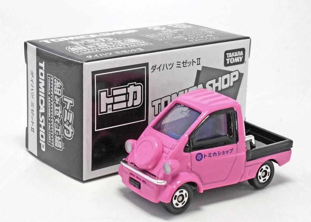 トミカ トミカショップ組み立て工場 No.62 ダイハツ ミゼットII(ピンク×青シート)拍卖