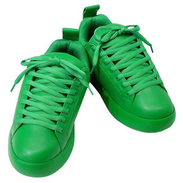 送料無料 本物 注目 BOTTEGA VENETA ボッテガ ヴェネタ ピロースニーカー メンズ カーフレザー グリーン 43 ボリューム ビビットカラー 靴拍卖