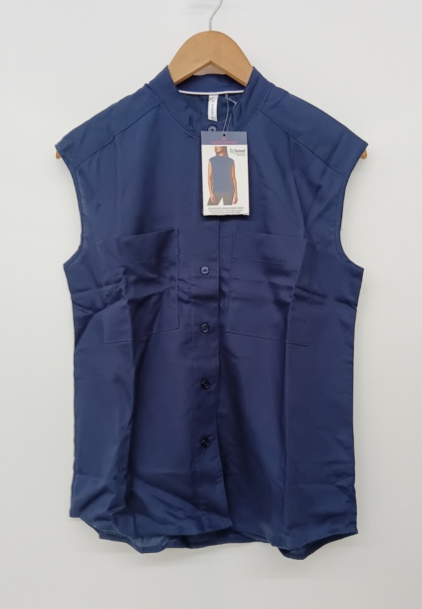 新品■MODERN AMBITION レディース ノースリーブ シャツ カットソー S ネイビー拍卖