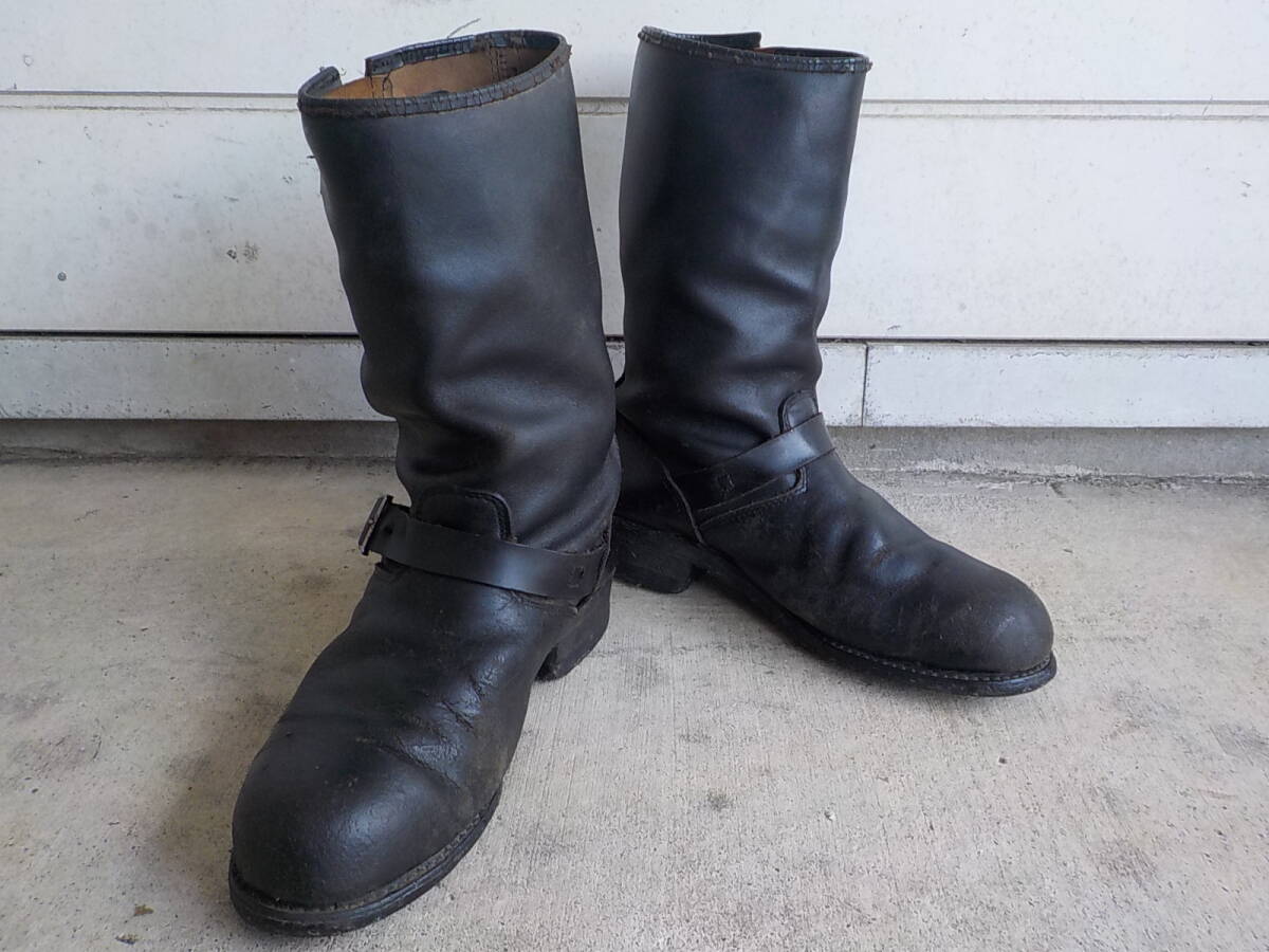 USED エンジニアブーツ US 8 1/2 ~9インチ位 26.5㎝=27㎝位 茶芯 オールド ビンテージ拍卖