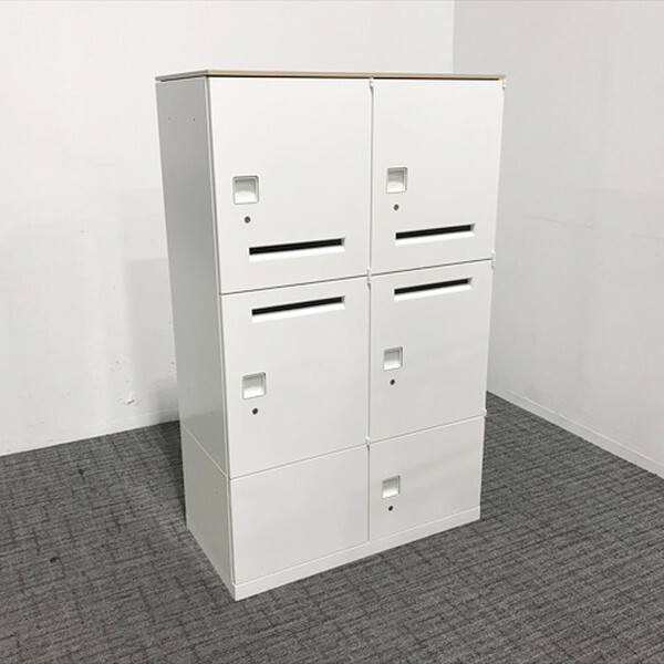 両開き4人用パーソナルロッカー連結 レクトライン 天板付 オカムラ 中古 CU-868057B拍卖