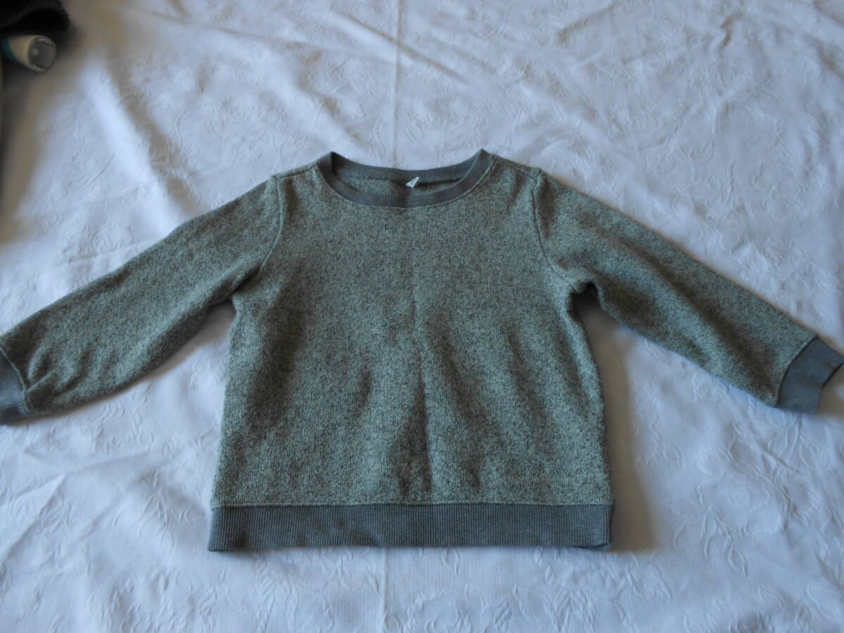 UNIQLO キッズ 長袖トレーナー グレーブチ 110拍卖