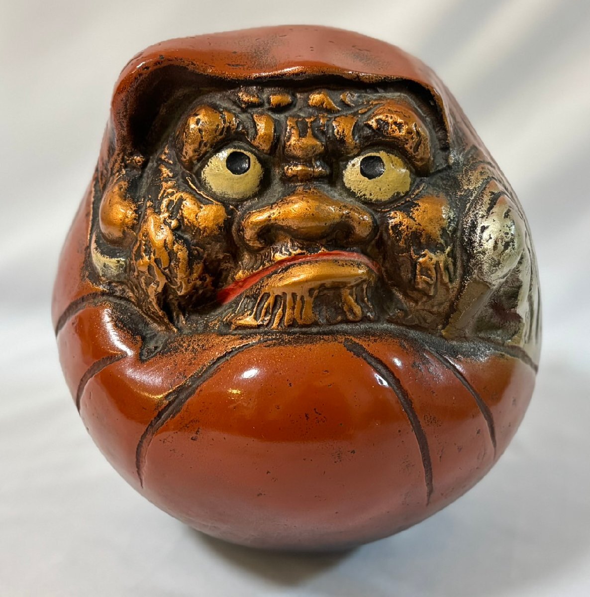 ■ おしゃれ! 金属製 だるま 置物 高さ約22.5cm インテリア 開運 縁起物 ずっしりしてます! ★拍卖