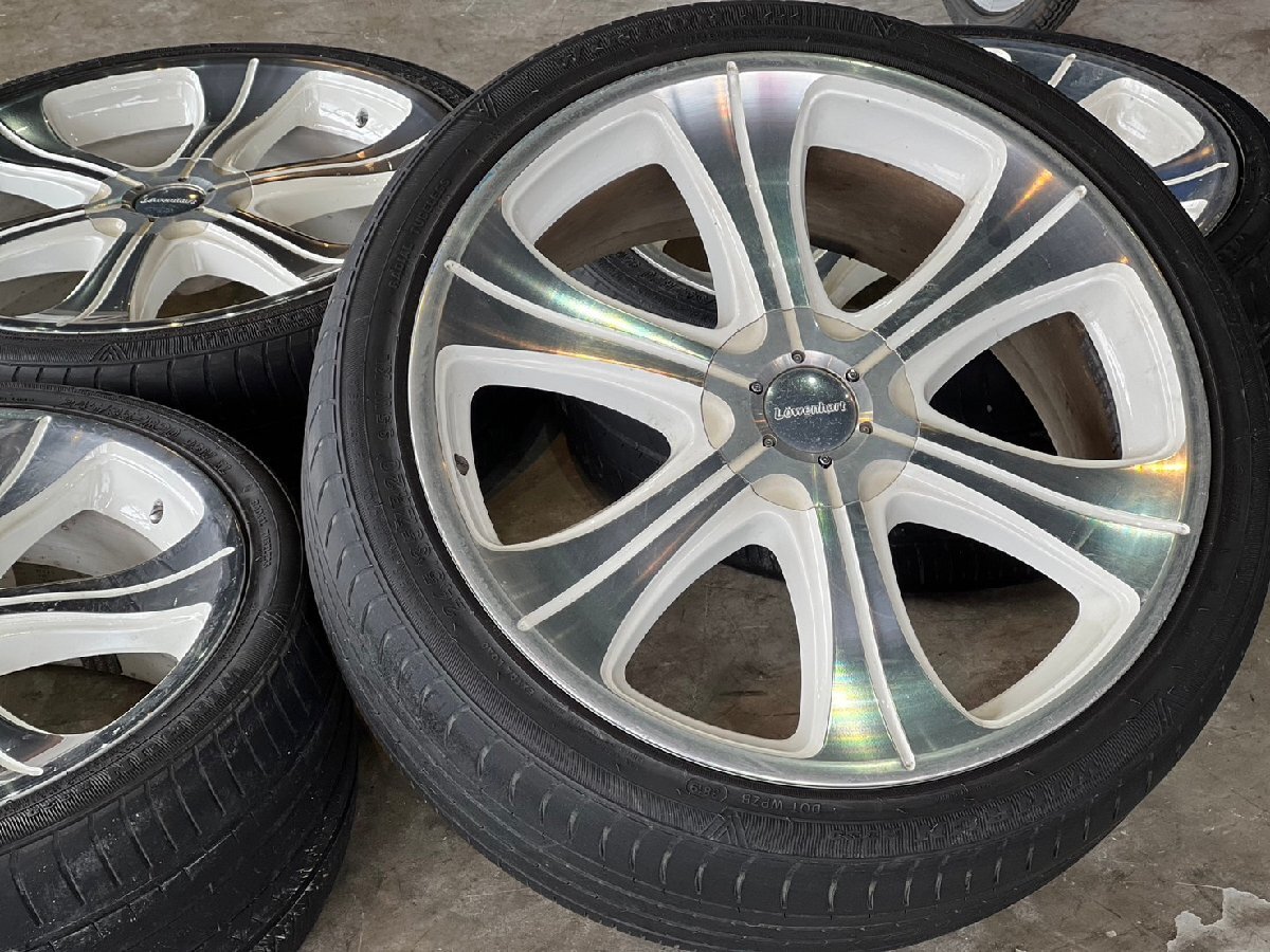 □ LOWENHART LD6-LX レーベンハート 20インチホイール シルバー×ホワイト 5-114.3 8.5J +43 245/35ZR20 4本セット 札幌 T-1818 ★拍卖