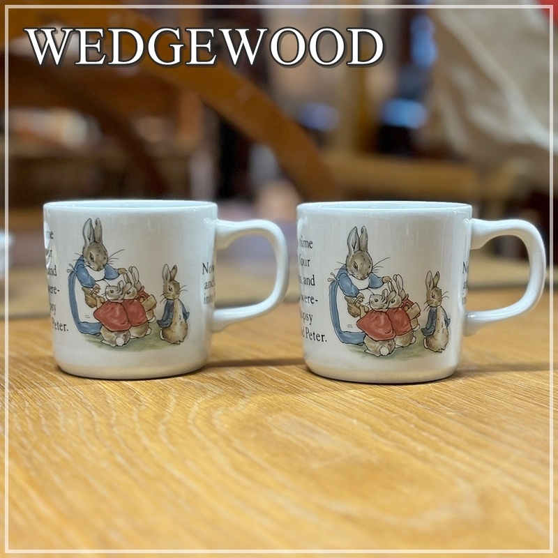 【福岡】WEDGEWOOD ウェッジウッド ピーターラビット マグカップ 2客 ペアセット PETERRABBIT 英国【RU1011-4】拍卖