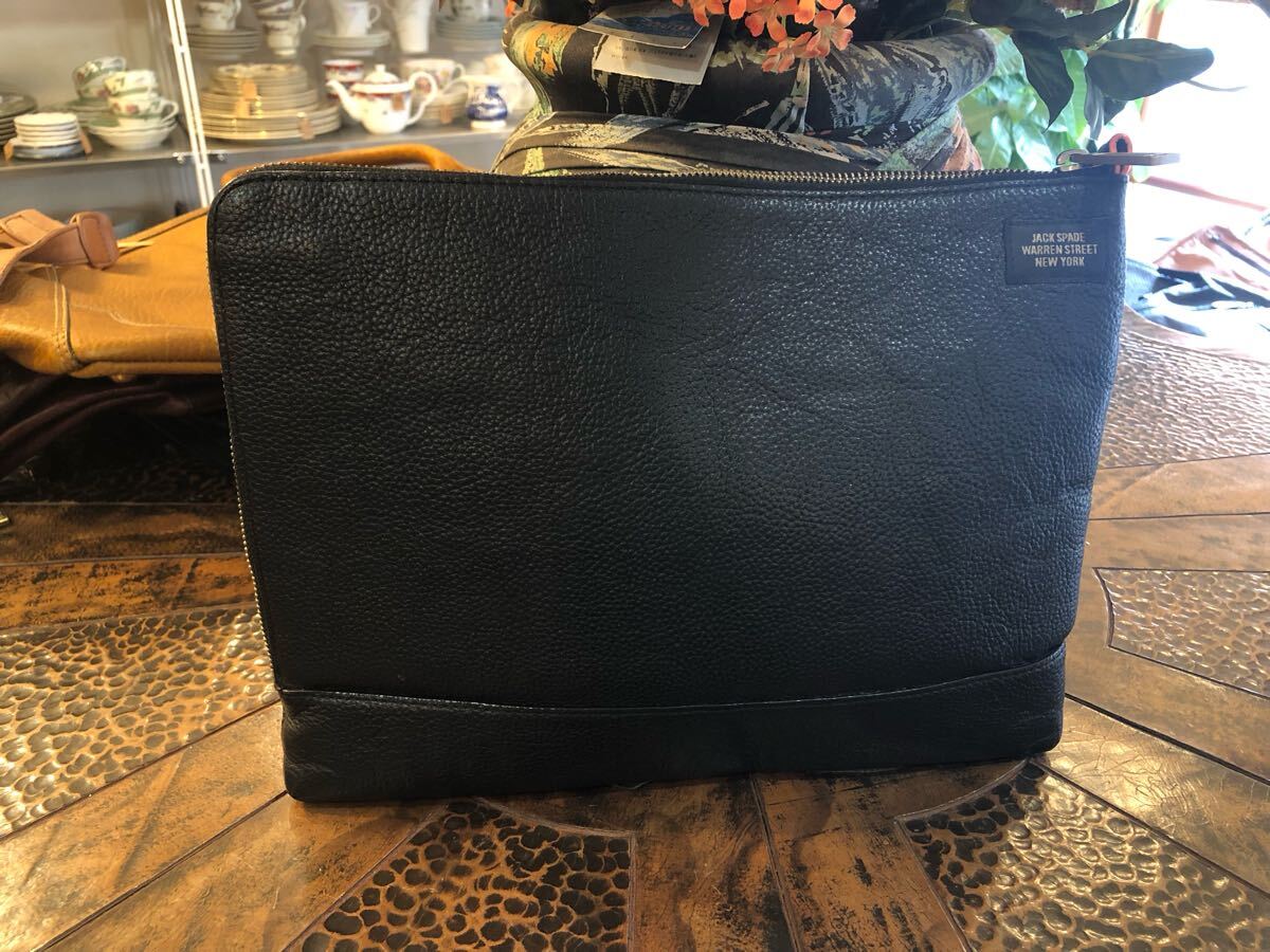 G0330★JACK SPADE WARREN STREET NEW YORK クラッチバッグ セカンドバッグ 黒 W32× D2 × H24 おしゃれ 拍卖