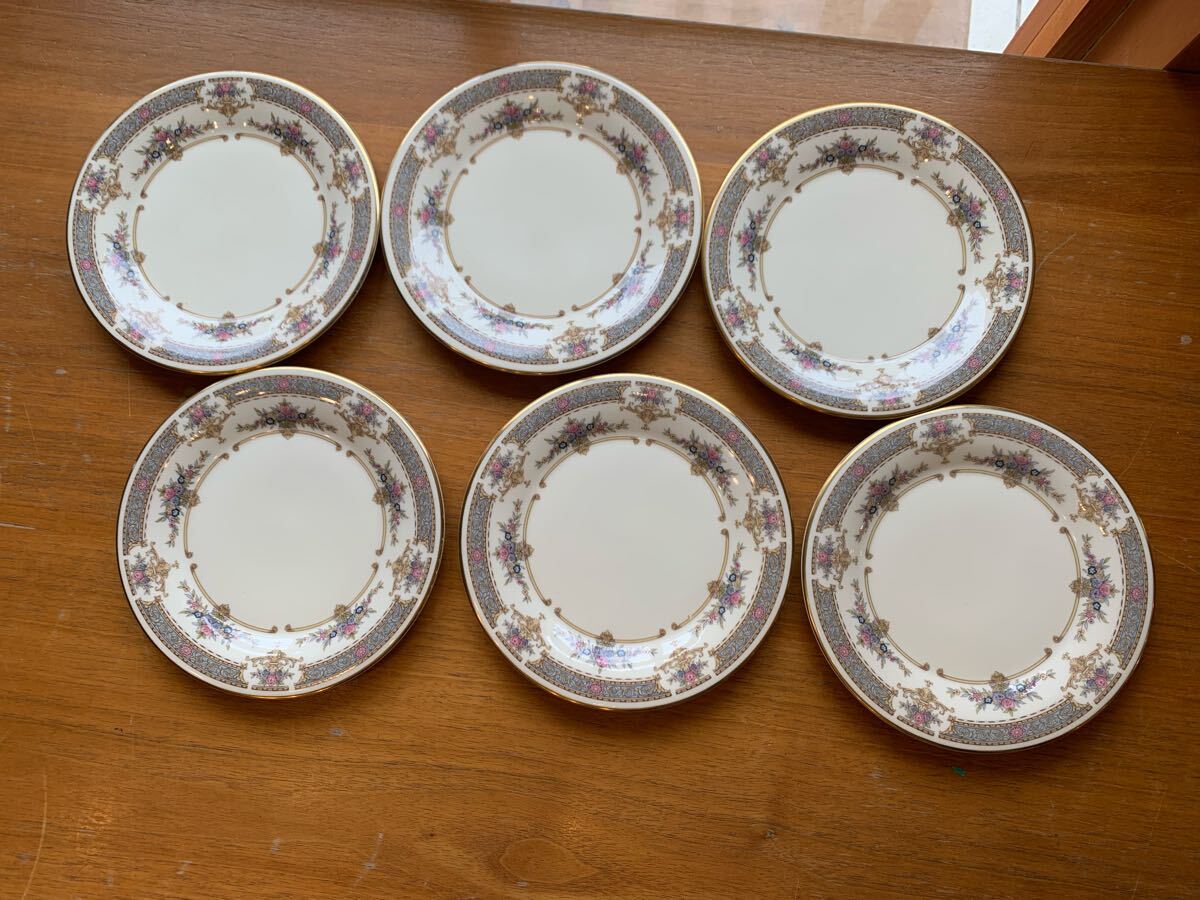 N03-21★ MINTON ミントン 皿 ペルシアンローズ 洋食器 ケーキ皿 金彩 6枚セット 直径約17㎝ 拍卖