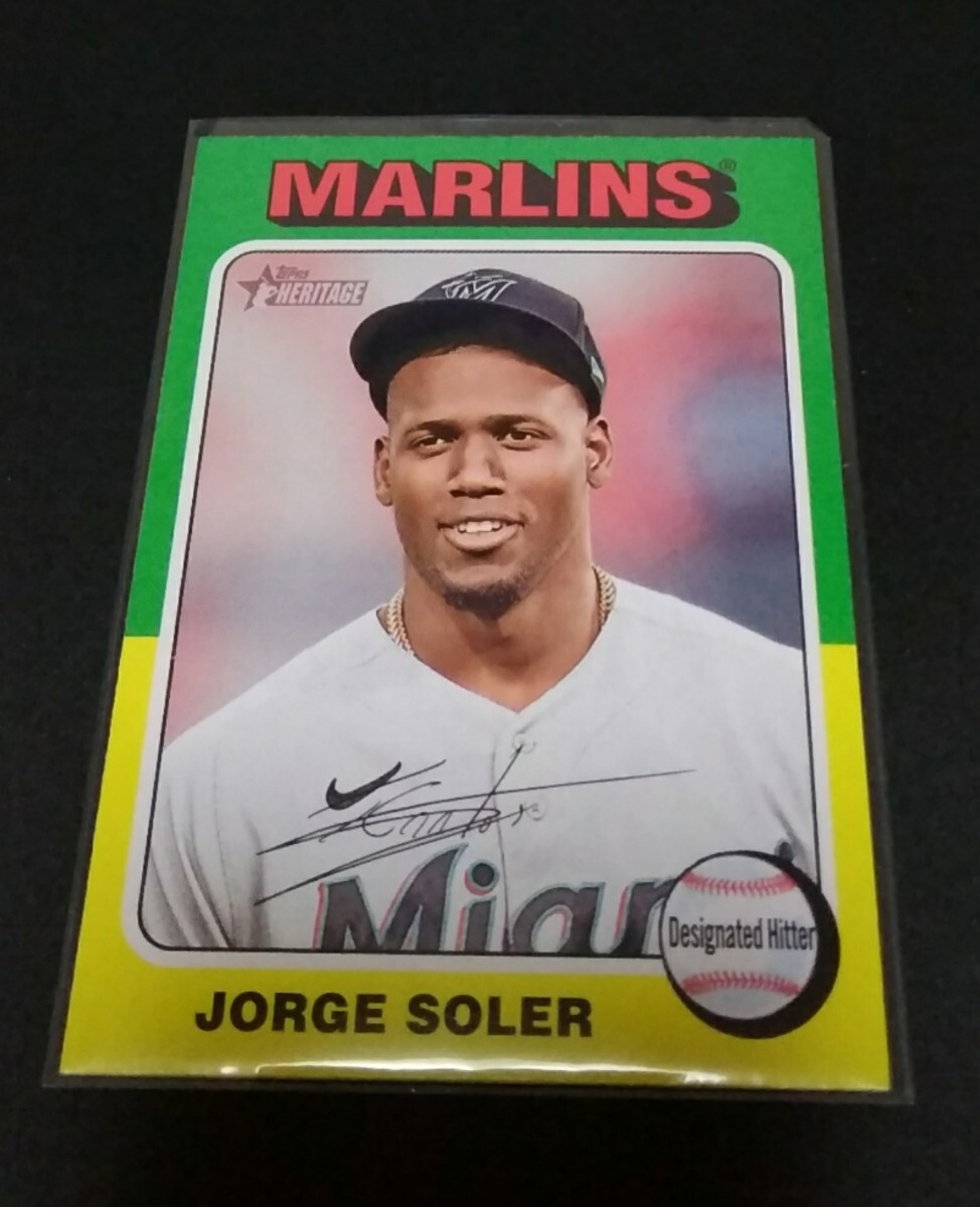 MLB 2024年topps heritage ホルヘ・ソレア(マーリンズ)プリントサイン入り。 No,102。Marlins JORGE CARLOS SOLER 拍卖